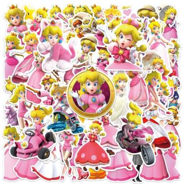 Imagem de Adesivos Princess Peach Anime 50 peças de PVC impermeáveis