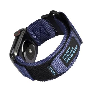 Imagem de Pulseira De Nylon Trançada Compatível Com Apple Watch Series 9/8/7 6/5
