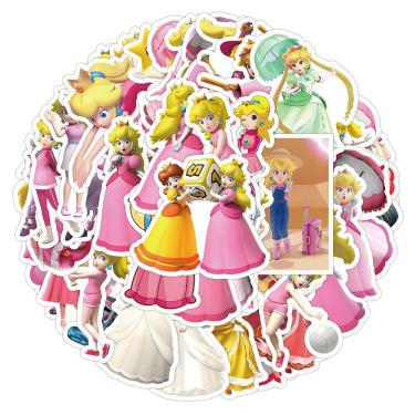 Imagem de Adesivos Princess Peach Anime, vinil impermeável, 50 unidades