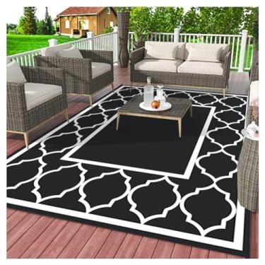 Imagem de SPXMQSS Tapetes de jardim ao ar livre, antiderrapante, lavável, para pátio, resistente ao desgaste, para acampamento, piquenique, deck, varanda, quintal C 160 x 230 cm