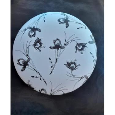 Imagem de Banqueta Alta para Balcão de Cozinha em Aço Tubular - Design Moderno com Encosto de Arame e Estofamento Premium, Suporta 120kg(Branco florido)