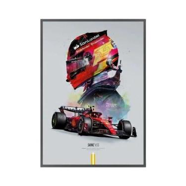 Imagem de Pôster Em Aquarela De Piloto De Corrida De Fórmula Um, Arte De Parede 