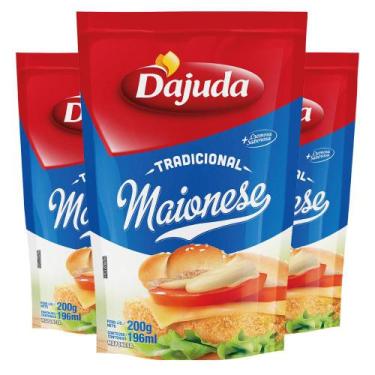 Imagem de 3Un Maionese DAjuda 200G Para Hamburguer Hot Dog Lanches Petiscos Past