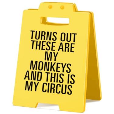 Imagem de Placa engraçada de decoração de mesa de escritório acaba por ser o meu circo, decoração de cubículo, presentes engraçados, presentes de escritório para chefe mentor, líder colega de trabalho - amarelo