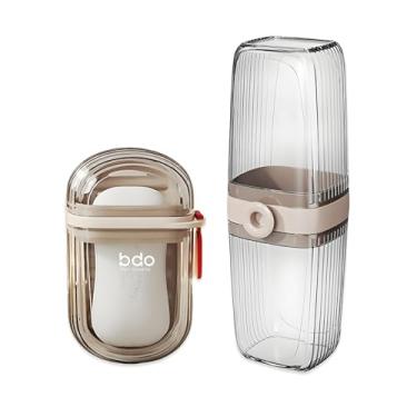 Imagem de Estojo de viagem para escova de dentes, estojo de escova de dentes de viagem e conjunto de recipiente de sabonete, suporte portátil para escova de dentes - organizador de viagem de escova de dentes e