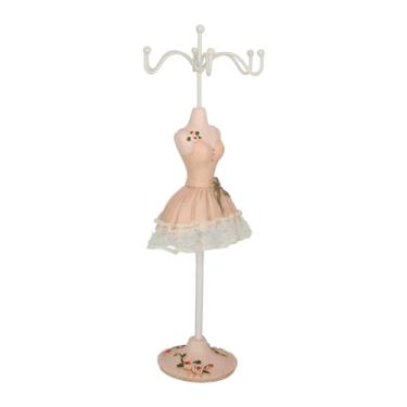 Imagem de Generic Suporte para Colar de Brinco de Manequim, Modelo de Economia de Espaço Em Ferro de Resina, Suporte para Exibição de Joias, Armazenamento Multifuncional para Pulseira para Casa (champanhe)