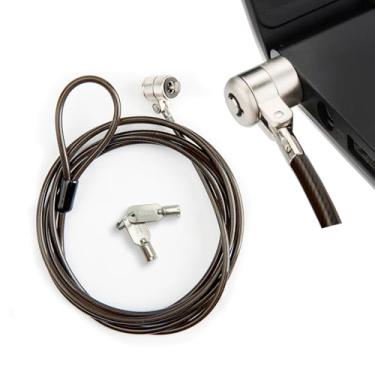 Imagem de Trava para laptop, trava de cabo de segurança de hardware, cabo de bloqueio de tablet, aço resistente de 2 teclas com cabo de 2 metros, para Samsung Lenovo Android e todos os outros notebooks e