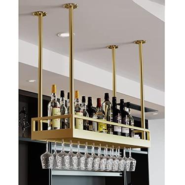 Imagem de Suporte para pendurar para taças de vinho, suporte para copos de vinho, suporte de copo de vinho de estilo rústico, suporte para pendurar para garrafa de vinho