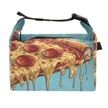 Imagem de STAYTOP Lancheira de pizza deliciosa com fivela, lancheira isolada para meninos e meninas, lancheira térmica para trabalho escolar