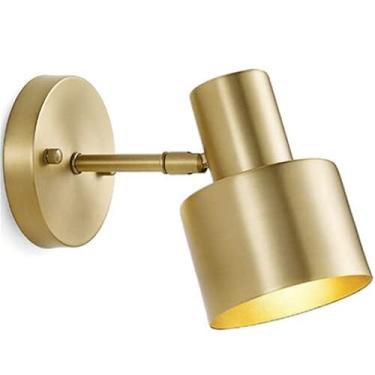 Imagem de Luminária de interior - Lustre nórdico minimalista em ferro banhado a ouro, arandela para cabeceira, ideal para quarto, cafeteria, espelho de banheiro e sala de estar.