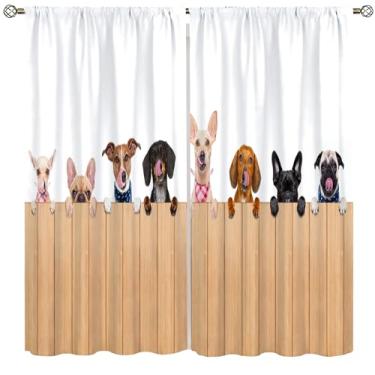 Imagem de Cortinas para cães, tábuas de madeira, para amantes de animais de estimação, tratamentos de janela para meninos, meninas, mulheres, homens, adolescentes, pet shop, cozinha, sala de estar, quarto, 106