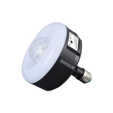 Imagem de Lâmpada de Cristal LED Rotativa Base B22 E27 Apoio Casa KTV Luz Palco Autopropulsada Controlada por Voz com Controle Rem