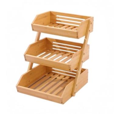 Imagem de Fruteira Organizador de armazenamento de vários níveis, cesta para frutas e legumes, suporte de bancada, armazenamento versátil para produtos frescos. Decoração de mesa(Grande)