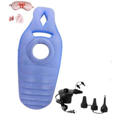 Imagem de Travesseiro de gravidez, para pessoas que dormem de estômago e de lado, suporte para costas, barriga, quadris e pernas, para grávidas (azul)