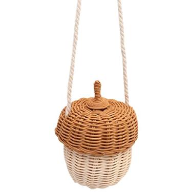 Imagem de Generic Cesta de Armazenamento de Vime Tecido Infantil Em Formato de Pinha Fofa para Organização de Brinquedos Em Casa ou Fotografia, 1,9 Onças (Bolsa de ombro pequena)