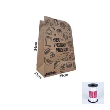 Imagem de Kit Saco SOS 7,5 Kg Impresso Lanche c/50 + Fita Cetim Rolo 7mm x 100m