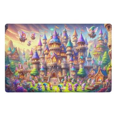 Imagem de Capachos fofos de castelo de elfos para entrada ao ar livre casa caçador de sujeira tapete de boas-vindas ao ar livre 81 cm x 50 cm tapete de cachorro