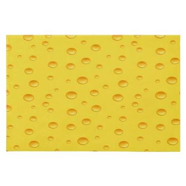 Imagem de Wassud Tapete de porta de queijo amarelo 61 x 89 cm, tapete de área lavável antiderrapante com suporte de borracha, tapete macio e macio para sala de estar, quarto, entrada, entrada