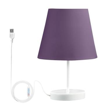 Imagem de Joisal Lâmpada regulável gradiente roxo, lâmpada pequena com abajur lâmpadas de cabeceira