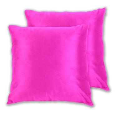 Imagem de Joitme Conjunto de 2 capas de almofada rosa quente fúcsia, fronhas decorativas de mola grande, enchimentos e capas, 50 x 50 cm, 2 peças