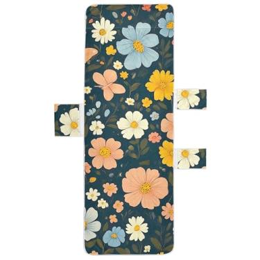 Imagem de Capa de espreguiçadeira floral borboleta retrô toalha de cadeira de praia lounge capa de cadeira de piscina espreguiçadeira 85 x 76 centímetros