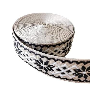 Imagem de VIAILI SYMIE Correia de nylon de 3,8 cm com faixa listrada de poliéster fita resistente para artesanato alças de bolsa alça de bolsa de câmera faça você mesmo coleiras para animais de estimação