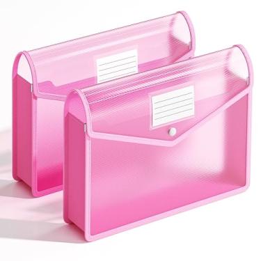 Imagem de XingDuing Pasta de arquivo expansível de plástico, envelopes transparentes com fecho de pressão, tamanho carta/tamanho A4 para escola/escritório/casa/hospital, sem divisórias, grande capacidade