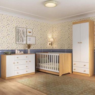 Imagem de Quarto De Bebê Completo Com Berço Americano 3 Em 1 Encanto Multimóveis