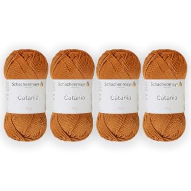 Imagem de 4 novelos/pacote Schachenmayr (SMC) Catania Originals Yarn, cada bola 50 g (125 m), 100% algodão mercerizado para fio de tricô e crochê, peso esportivo, 383 - canela