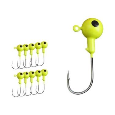 Imagem de 10 Peças De Anzóis Jig Head Para Pesca Com Iscas Artificiais, Minhoca,