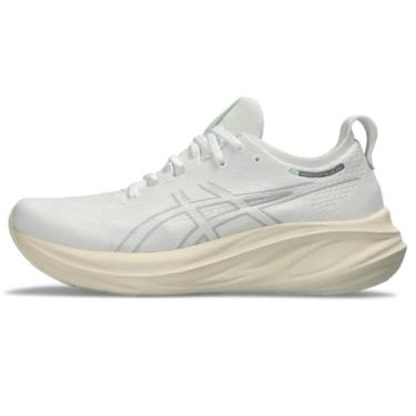 Imagem de ASICS Tênis de corrida masculino Gel-Nimbus 26, Branco/Branco, 9.5
