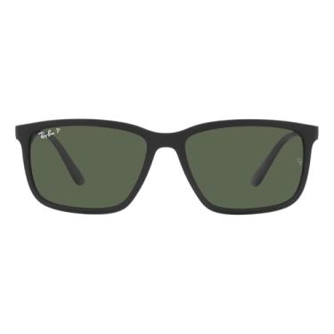 Imagem de Óculos de Sol Ray-Ban Polarizado 0RB4384L 60699A Tam 60 / Preto Fosco - Lentes Verde Escuro