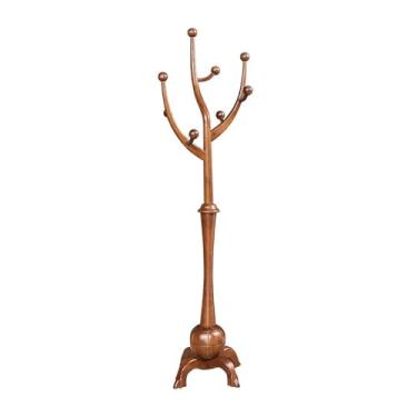 Imagem de Cabide de madeira para cabide de madeira com 5 ganchos para cabide de madeira com 5 ganchos para cabide de cabide de entrada vertical para casaco, guarda-chuva, chapéu, roupas (B 50 x 35 x 180 cm))