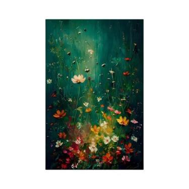 Imagem de Pintura Em Tela Vintage Floral Botânica De Flores Silvestres Da Primav