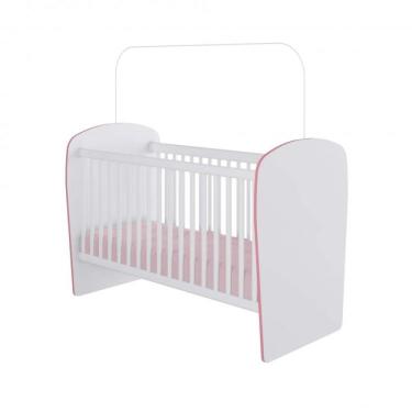 Imagem de Berço Infantil 6900 Siena Móveis Branco/rosa