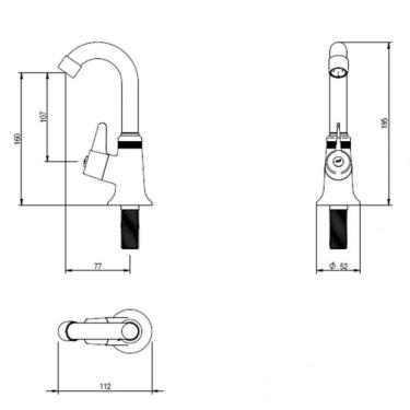 Imagem de Conjunto para Banheiro Cuba de Semi-encaixe e Torneira preto