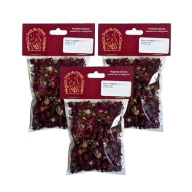 Imagem de Pétalas de Rosa Vermelha Naturais Secas/Desidratadas para Banho, Chá e Defumação (30g)