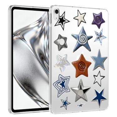 Imagem de VibrantFruitique Capa feminina para iPad Air 11 polegadas, M3 (2025)/M2 (2024), iPad Air 5ª/4ª geração 11 polegadas, capa transparente abstrata estrelas cristalinas, fina, leve, antiarranhões e
