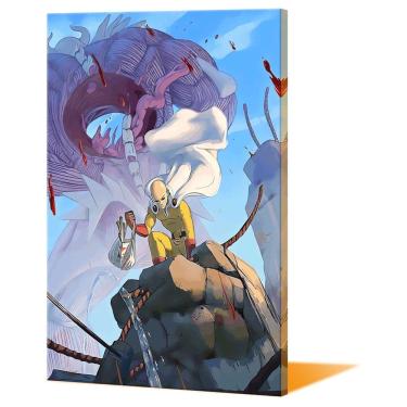 Imagem de Pintura de parede em tela One Punch Man Saitama Anime 40x60cm
