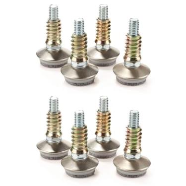 Imagem de HOTTARGET Niveladores de móveis - Pernas de nivelamento ajustáveis para mesas, cadeiras, armários, almofadas de feltro incluídas (8, D34 mm prata)