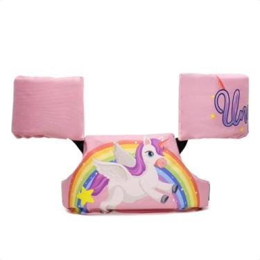 Imagem de Colete Flutuante Infantil Unicórnio, Rosa, para Crianças de 1 a 6 Anos, Boia de Natação, piscina, praia