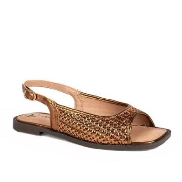 Imagem de Sandália Tanara Rasteira Metalizada T8793-Feminino