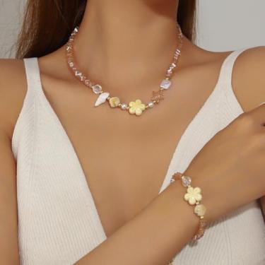 Imagem de Colar de praia elegante para mulheres, acessório de verão com contas, design para roupas à beira-mar, joias, presentes de amizade, Medium, Latão, Sem Pedra Preciosa