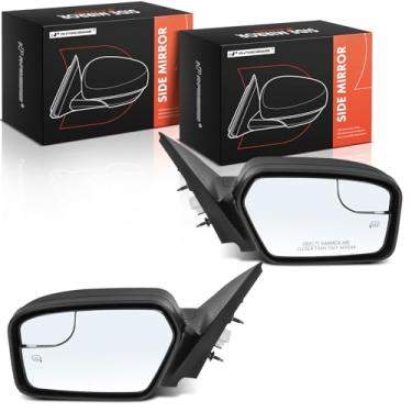 Imagem de A-Premium Par (2) espelhos retrovisores elétricos do lado do motorista e do passageiro - compatível com Ford Fusion 2011-2012 e Mercury Milan 2011 - Vidro de ponto cego aquecido, não dobrável, textura