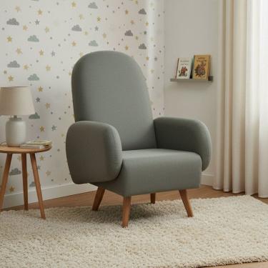 Imagem de Poltrona de Amamentação Pés Madeira Wave Verde