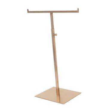 Imagem de Baoblaze Suporte de Exibição de Bolsas em Formato de T, Expositor de Balcão para Pendurar, Suporte Versátil para Bolsas de Mesa com Base Estável para, Ouro Rosa Estendido