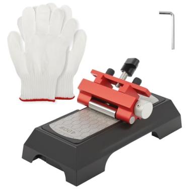 Imagem de MABCIRY Pedras de amolar de diamante com guia de afiação, kit prático de cinzel, ferramenta de pedra de afiar de metal, placa de afiar ajustável para cinzéis e planos de 0 a 5,7 cm