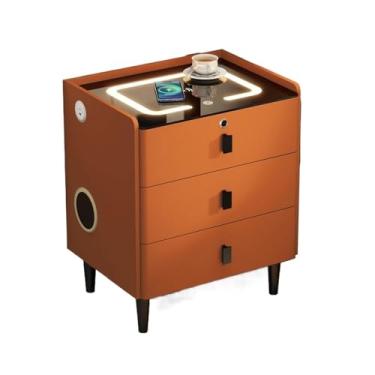 Imagem de Mesa de cabeceira moderna de luxo multifuncional com três gavetas para sala de estar, quarto prático (grande)