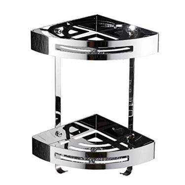 Imagem de Prateleiras de canto de banheiro Suporte triangular de parede organizador de armazenamento de aço inoxidável 304 2 camadas (C)