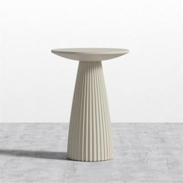 Imagem de x3anggyt5 Mesa de centro, mesa lateral de sofá, mesa lateral redonda de metal, mesa lateral de sofá de formato exclusivo para casa, sala de jantar ou sala de estar (branca)